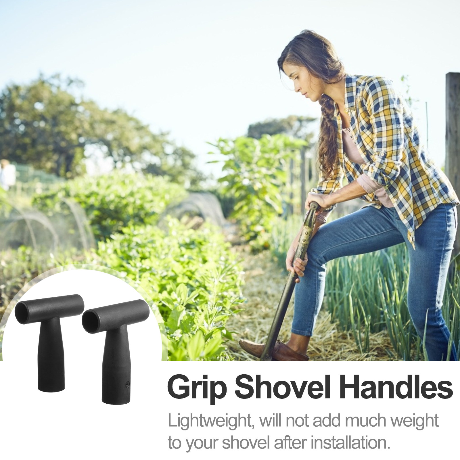 2Pcs T-Design Shovel Handle Re - огляд і ціна Spade Digging Fork